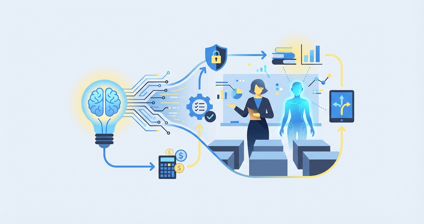Stylized illustration for blog: AI for Schools: A Decision Maker's Guide to Implementation
