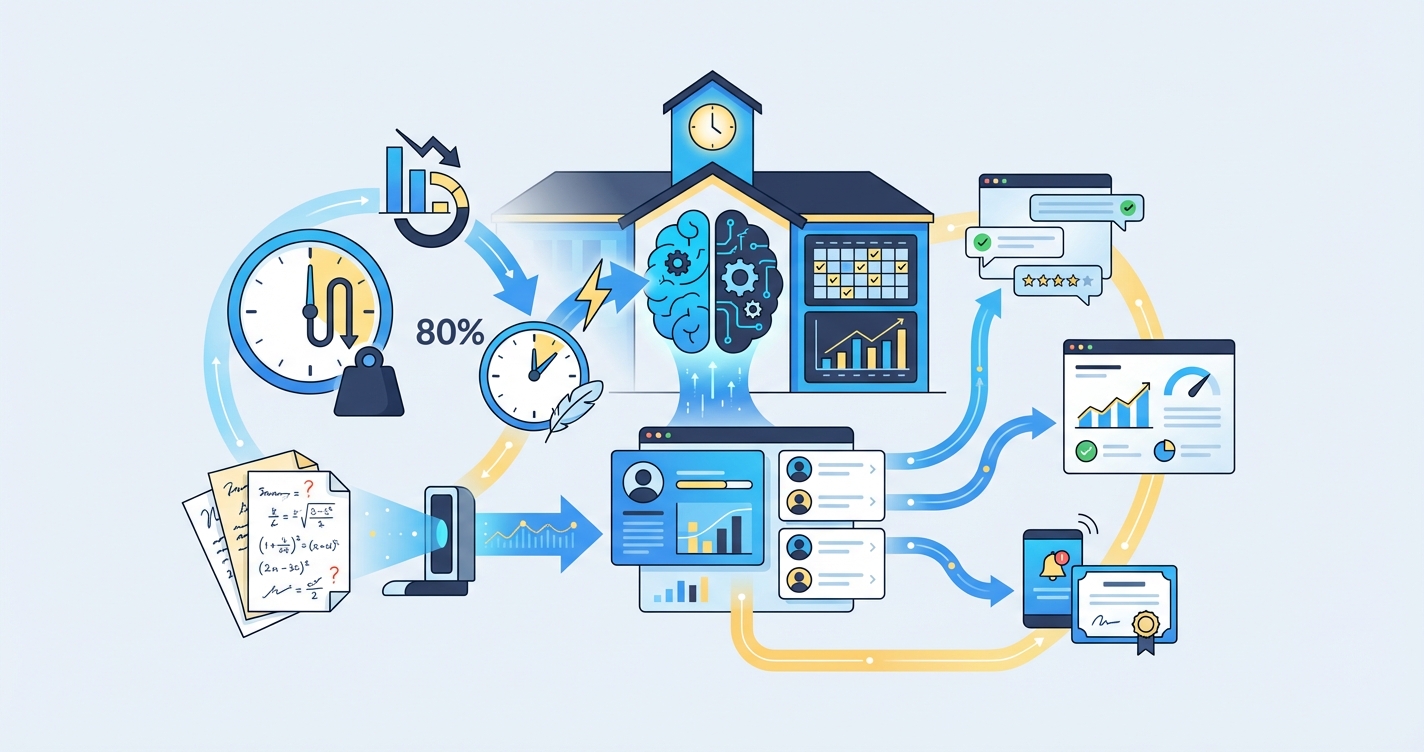 Stylized illustration for blog: How to Automate Grading in Coaching Centres: A Practical Guide