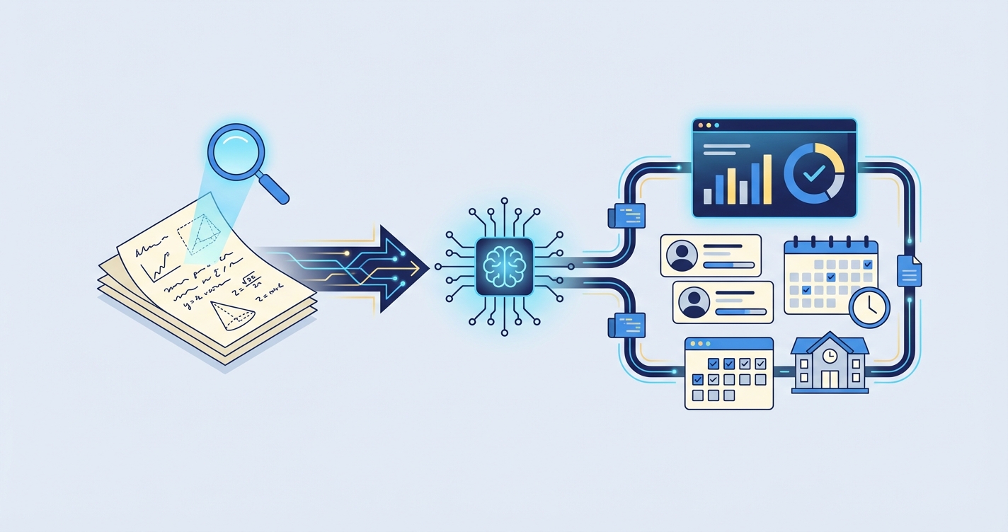 Stylized illustration for blog: CBSE Maths: How AI Handles Board-Style Questions and Handwritten Solutions