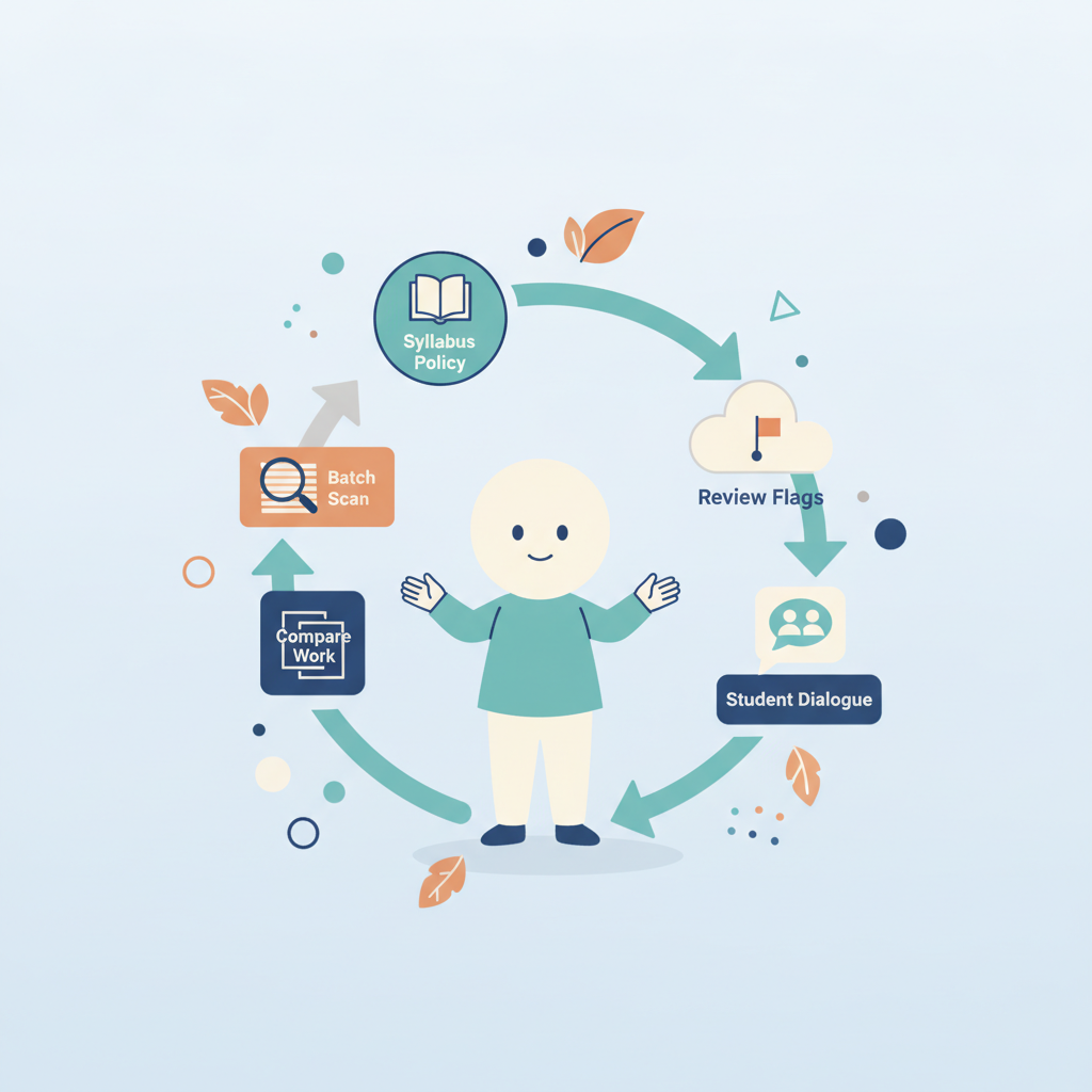 A 5-step workflow for integrating AI detection ethically into a teaching process.