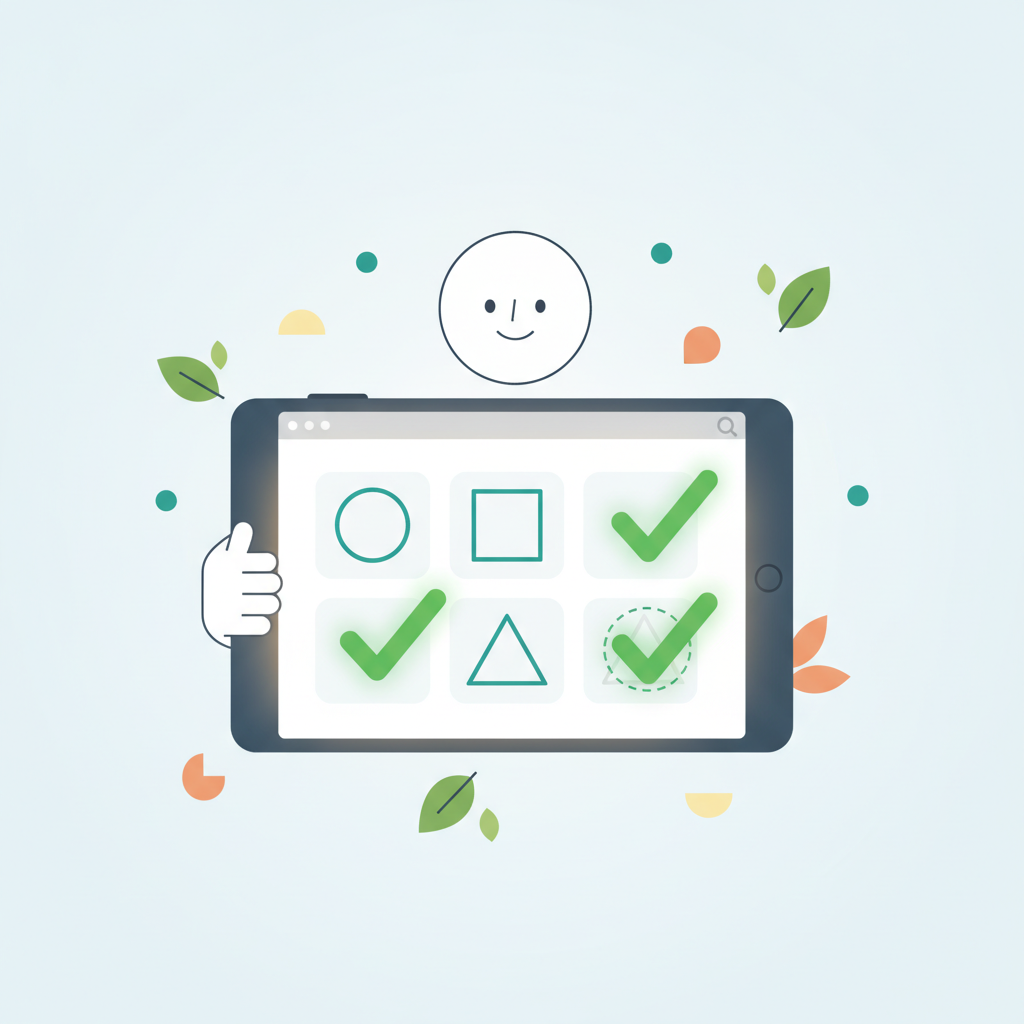 A digital TPT Easel activity on a tablet automatically grading a student's answers with green checkmarks.