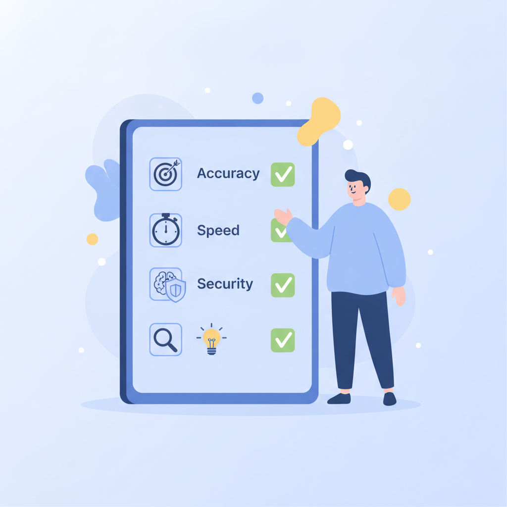 A checklist of 7 key features to look for in an AI checker for CA mock tests.