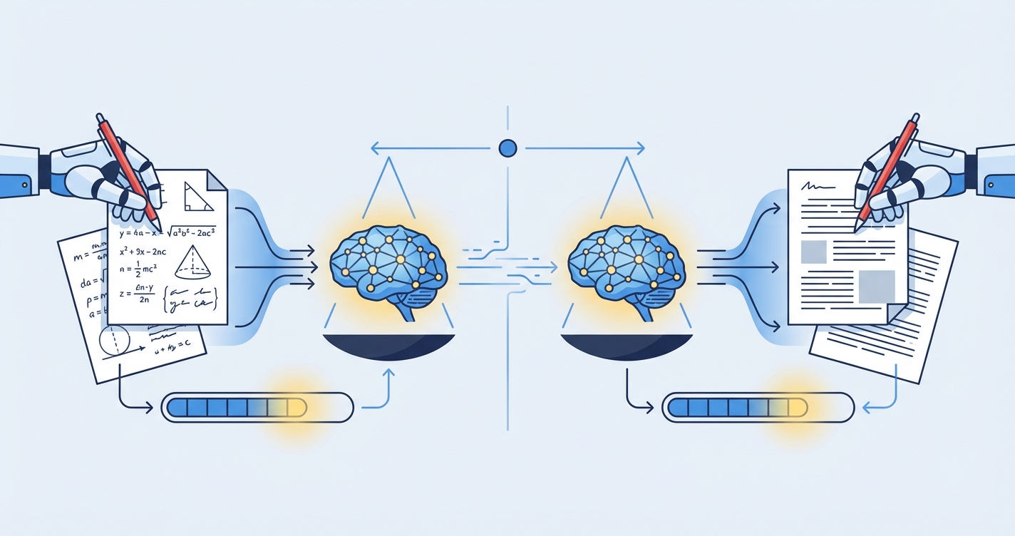 Stylized illustration for comparison: IntelGrader vs EssayGrader: AI Grading for Math vs Writing