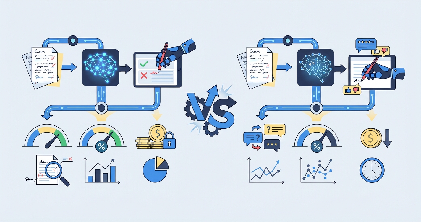 Stylized illustration for comparison: IntelGrader vs GradeLab: AI Handwritten Grading Platforms Compared
