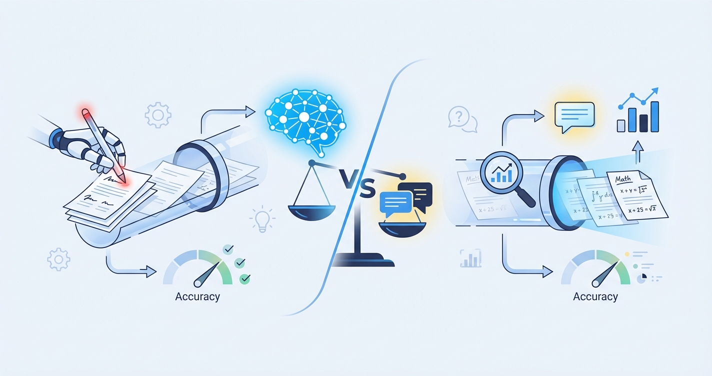 Stylized illustration for comparison: IntelGrader vs Notie AI: AI Homework Grading Tools Compared