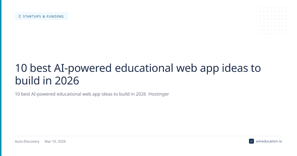 10 best AI-powered educational web app ideas to build in 2026