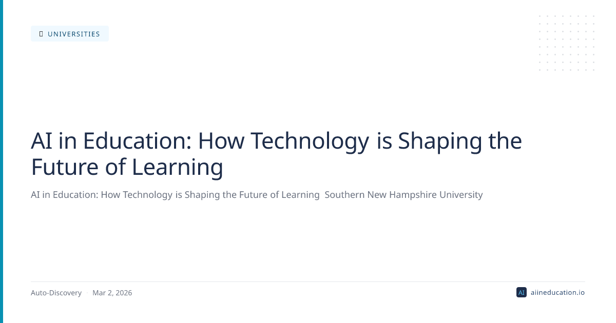 AI in Education: How Technology is Shaping the Future of Learning