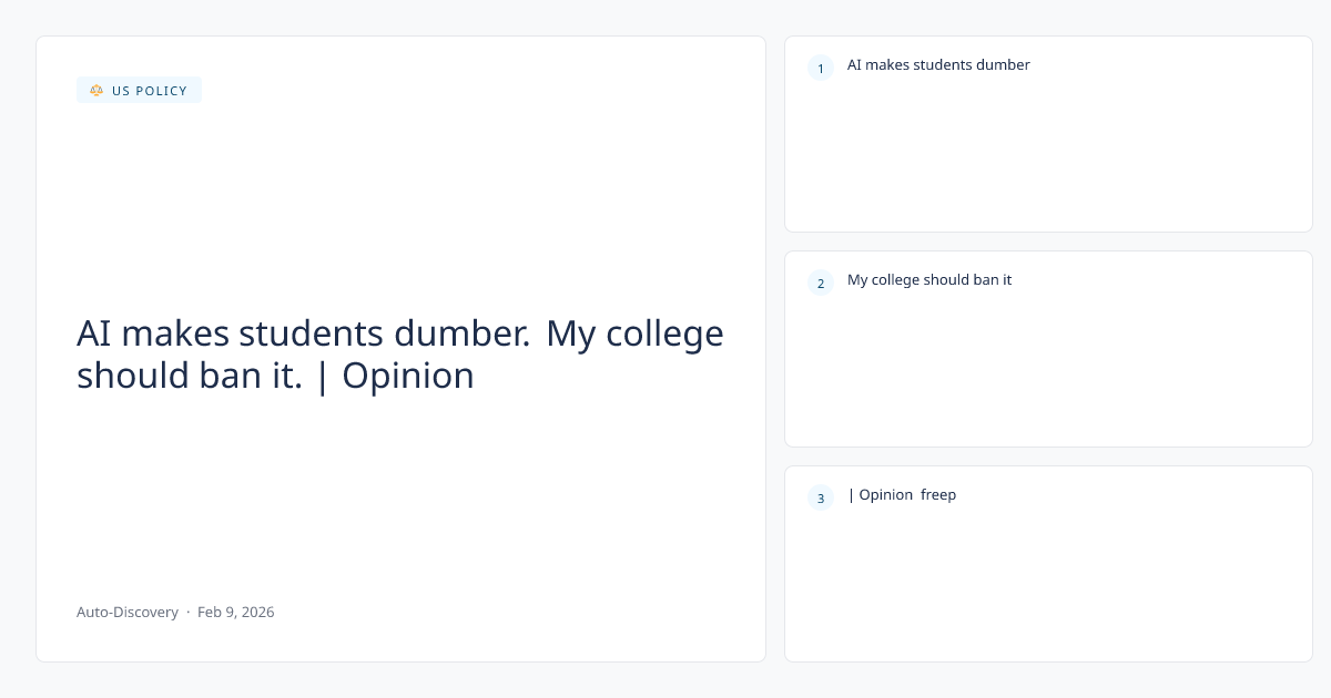 AI makes students dumber. My college should ban it. | Opinion