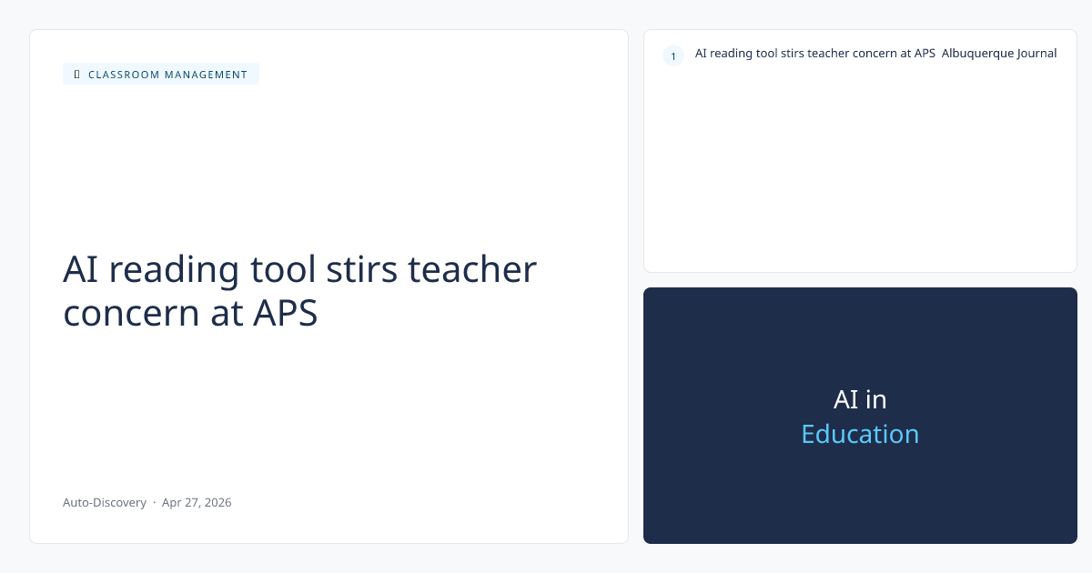 AI reading tool stirs teacher concern at APS