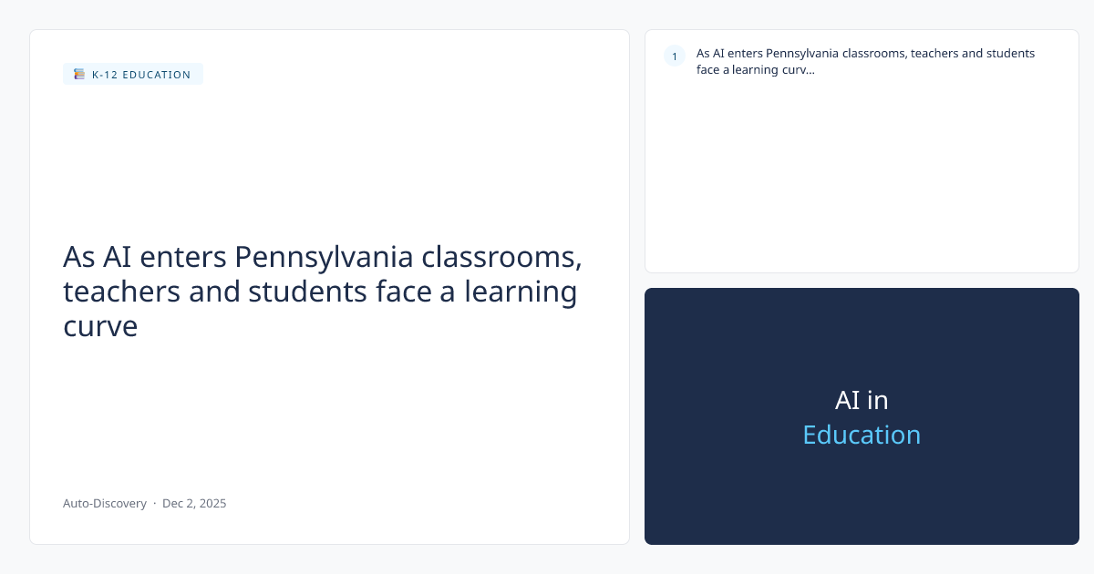 As AI enters Pennsylvania classrooms, teachers and students face a learning curve