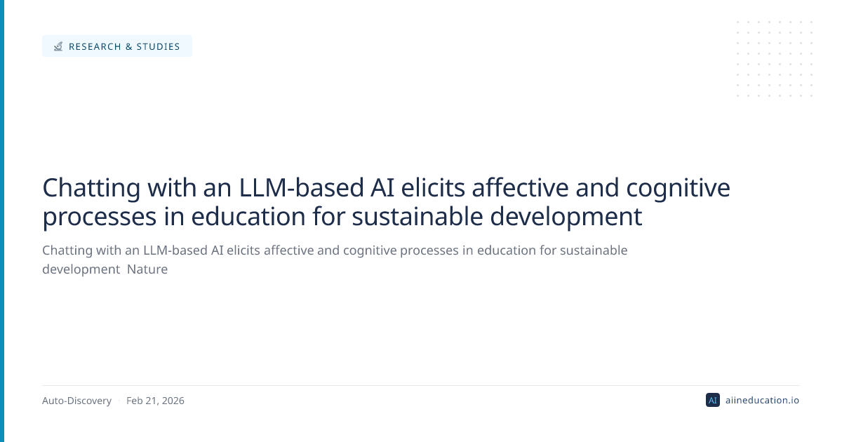 Chatting with an LLM-based AI elicits affective and cognitive processes in education for sustainable development