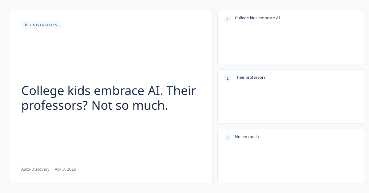 College kids embrace AI. Their professors? Not so much.