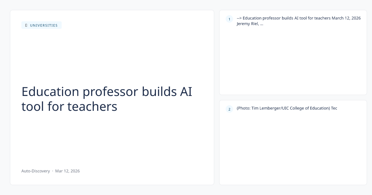 Education professor builds AI tool for teachers