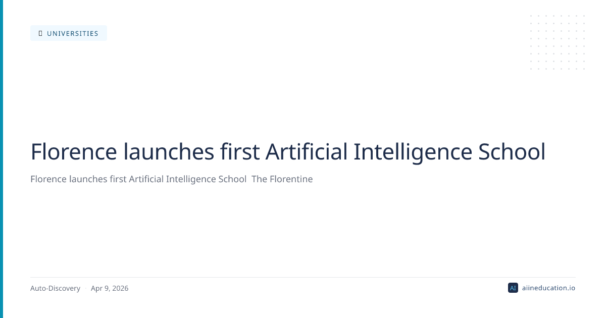 Florence launches first Artificial Intelligence School