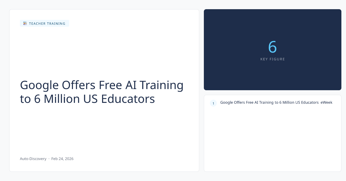 Google Offers Free AI Training to 6 Million US Educators