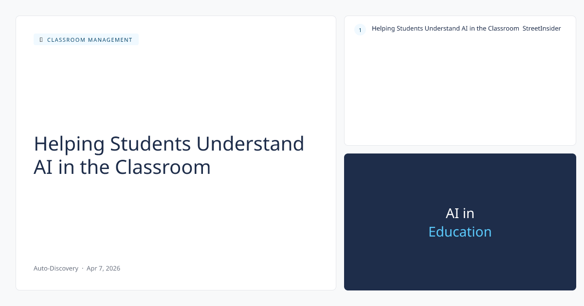 Helping Students Understand AI in the Classroom