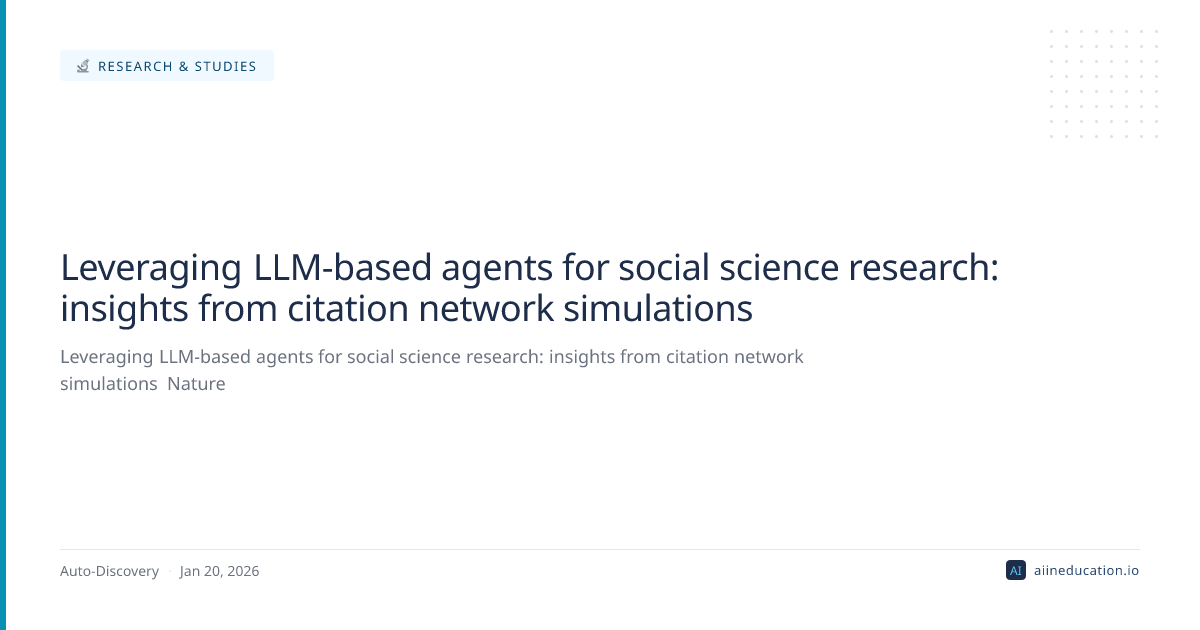 Leveraging LLM-based agents for social science research: insights from citation network simulations