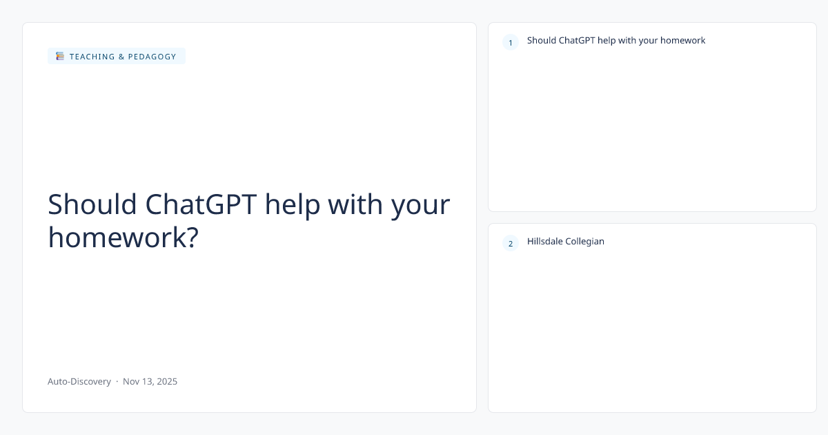 Should ChatGPT help with your homework?