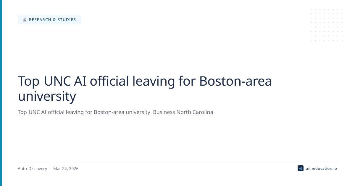 Top UNC AI official leaving for Boston-area university