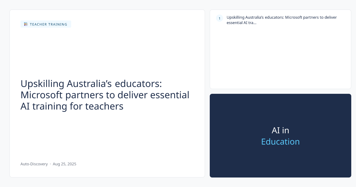 Upskilling Australia’s educators: Microsoft partners to deliver essential AI training for teachers