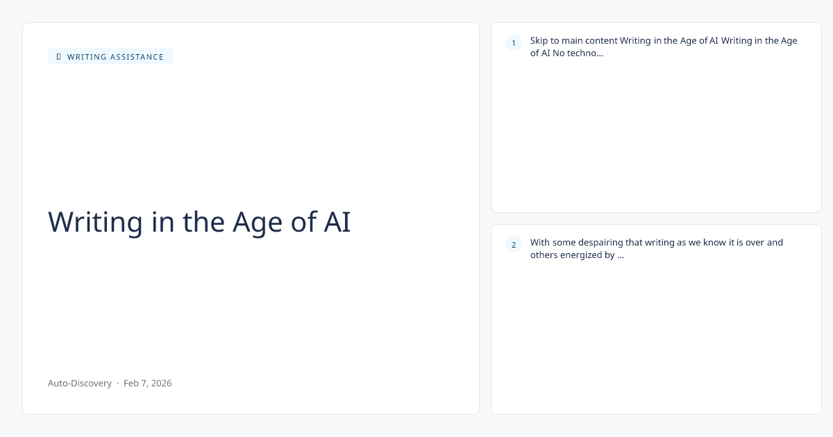 Writing in the Age of AI