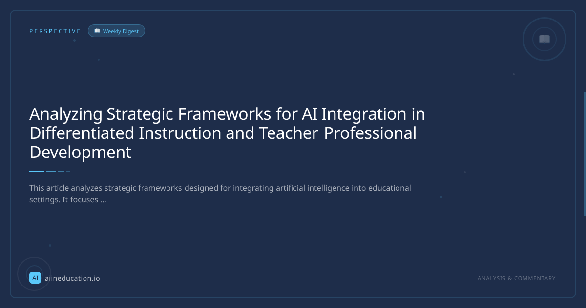 Analyzing Strategic Frameworks for AI Integration in Differentiated Instruction and Teacher Professional Development