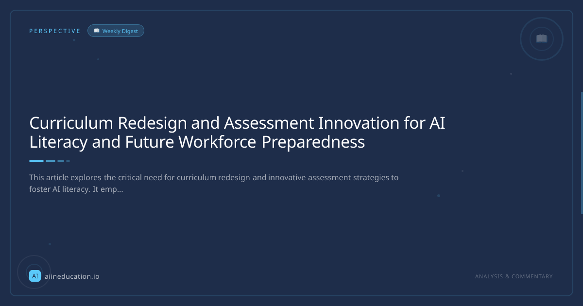 Curriculum Redesign and Assessment Innovation for AI Literacy and Future Workforce Preparedness