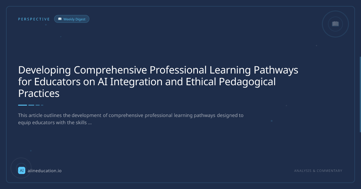 Developing Comprehensive Professional Learning Pathways for Educators on AI Integration and Ethical Pedagogical Practices